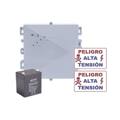 KIT de Energizador de 12,000Volts-1JOULES/2500 mts lineales de proteccion/Activado por Atenuación de voltaje,Corte de línea o Aterrizamiento de la línea/Integración a panel de Alarma.