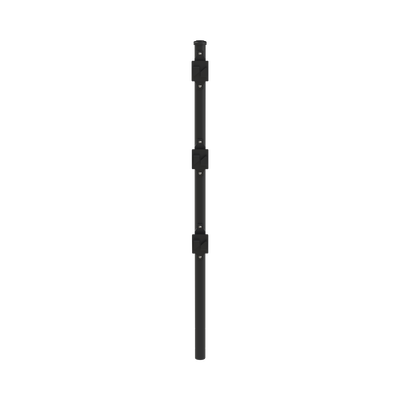 Poste de Paso Negro de 0.75m para Cerca Electrificada. Tubo Galvanizado cal. 18 de 1"Diam. con Tapón y 3 Aisladores Instalados.