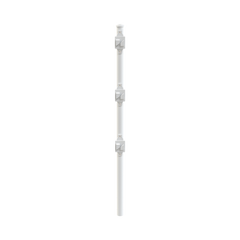 Poste de Paso Blanco de 0.75m para Cerca Electrificada. Tubo Galvanizado cal. 18 de 1"Diam. con Tapón y 3 Aisladores Instalados.