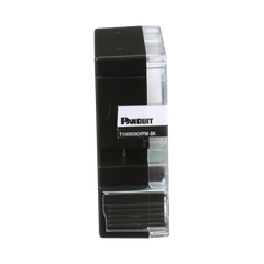Casete de Etiquetas de Vinilo de Cinta Continua, Color Negro Sobre Blanco, Uso Interior/Exterior, 24 mm (0.94 Pulgadas) de Ancho x 7.6 Metros (24.93 Pies) de Largo