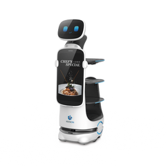 Robot Autonomo para Servicio de Meseros Ubicado por SLAM (Laser) / Mejora el Servicio al Cliente / Soporta 10 Kgs por Charola / Ideal para Restaurantes, Cafeterias, Hospitales, Salones de Eventos, Etc...