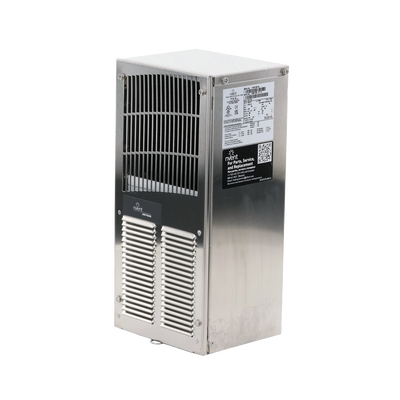 Aire Acondicionado Compacto Para Exterior, Uso en Gabinetes de Telecomunicaciones de Grado Industrial, Frío T15, 800 BTU, 115 Vca, de Acero Inoxidable 304, Color Gris