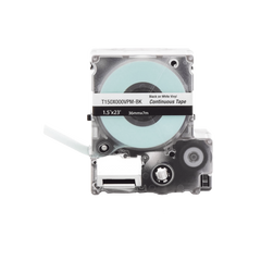 Casete de Etiquetas de Vinilo de Cinta Continua, Color Negro Sobre Blanco, Uso Interior/Exterior, 36 mm (1.42 Pulgadas) de Ancho x 7.6 Metros (24.93 Pies) de Largo