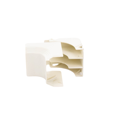 Esquinero interior, para uso con canaleta T45, Material PVC Rígido, Color Blanco Mate