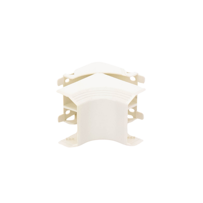 Esquinero interior, para uso con canaleta T45, Material PVC Rígido, Color Blanco Mate