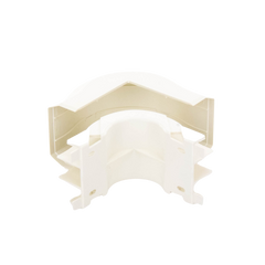 Esquinero exterior, para uso con canaleta T45, Material PVC Rígido, Color Blanco Mate