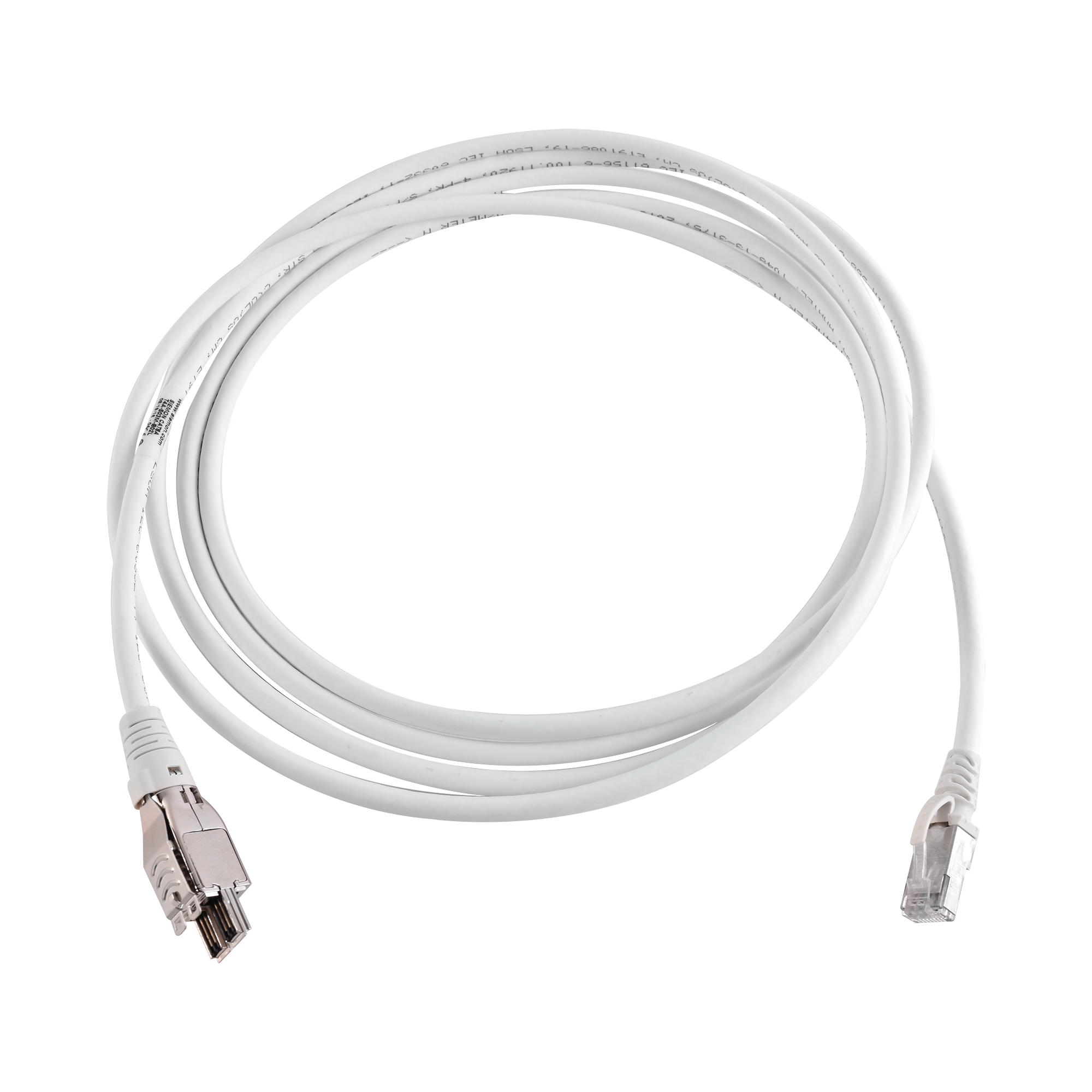 Patch Cord TERA Cat6A 1/10G Ethernet, de 4 Pares y Conector Modular, LS0H, Color Marfil, 8 Metros (26.25 Pies)