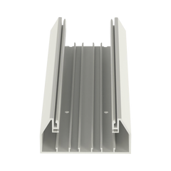 Base para canaleta T-70, de PVC rígido, con orificios perforados para montaje, 103.3 x 44.9 x 2400 mm, Color Blanco Mate
