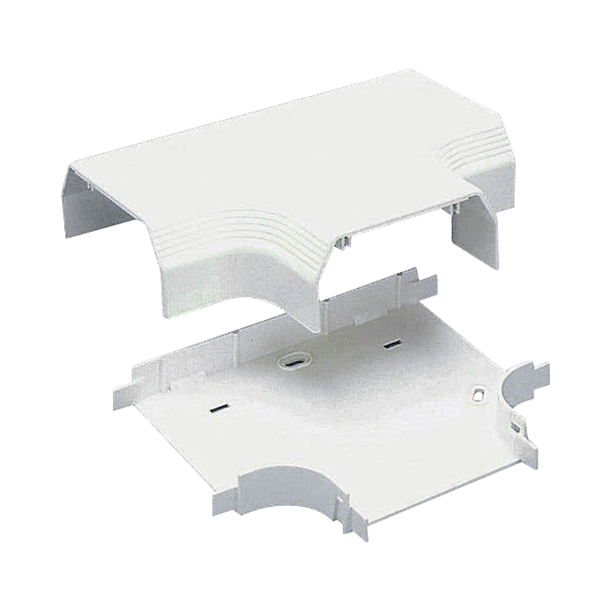 Accesorio en "T", para uso con canaleta T70, Material PVC Rígido, Color Blanco Mate