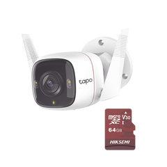 Kit de Cámara IP Wi-Fi / Incluye 1 Pieza Modelo TAPO-C320WS  /  Utiliza La App Tapo / 1 Memoria Micro SD Modelo Mod  HS-TF-E1/64G