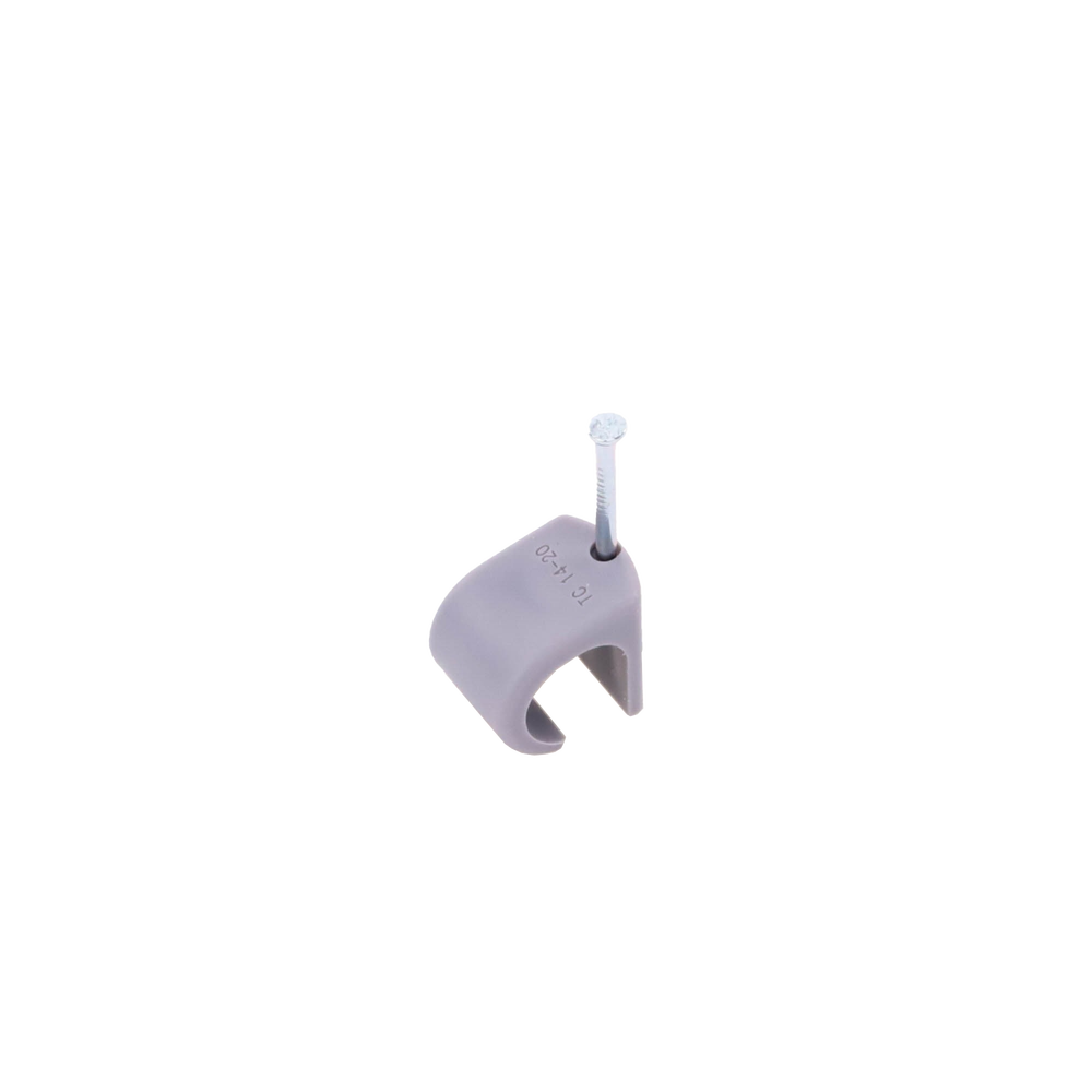 Grapa para cable redondo de 14mm color gris (100pzs) (3105-00100)