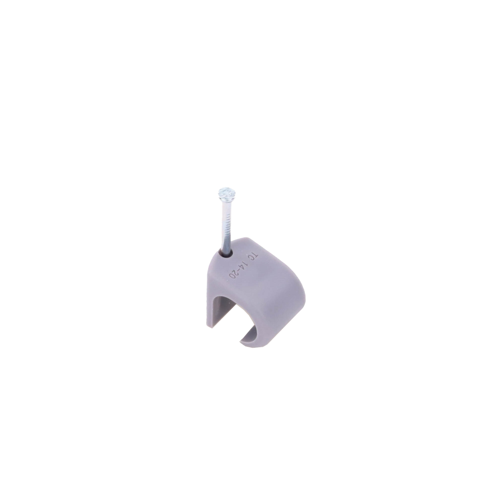 Grapa para cable redondo de 14mm color gris (100pzs) (3105-00100)