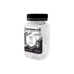 Bote con 100 Piezas de Plug Modular RJ45 Cat6 sin Blindaje, Chapado de Oro a 30 Micras para Durabilidad Extrema