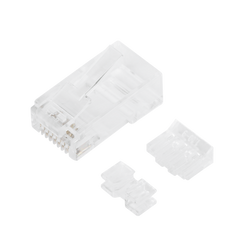 Bote con 100 Piezas de Plug Modular RJ45 Cat6A chapado de oro a 30 micras para durabilidad extrema