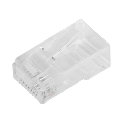 Bote con 100 Plugs Pass Through RJ45 Cat6 sin Blindaje, Chapado de Oro a 30 Micras para Durabilidad Extrema