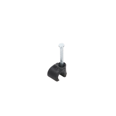Grapa reforzada para cable redondo de 7mm con clavo de 1" color negro (100pzs) (3103-00301)