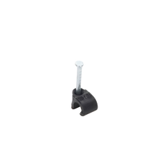 Grapa reforzada para cable redondo de 7mm con clavo de 1" color negro (100pzs) (3103-00301)