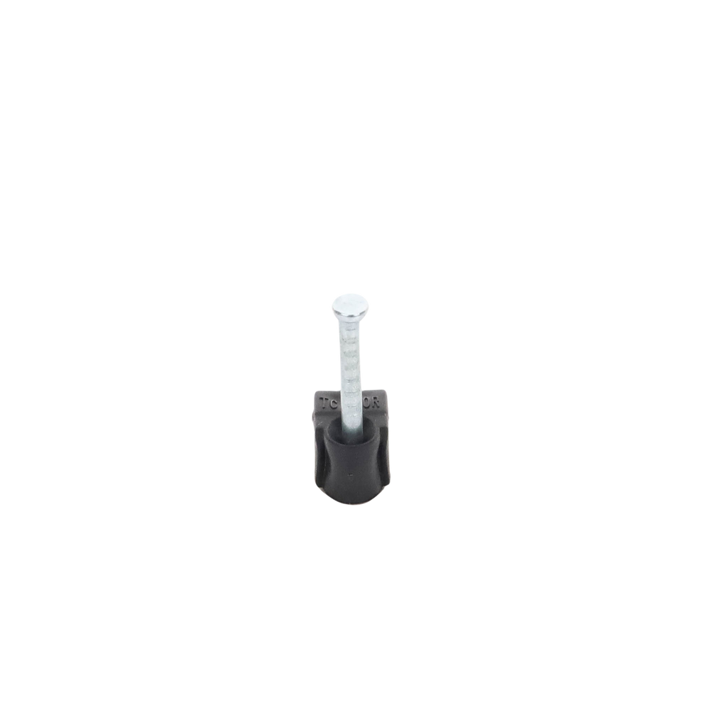 Grapa reforzada para cable redondo de 7mm con clavo de 1" color negro (100pzs) (3103-00301)