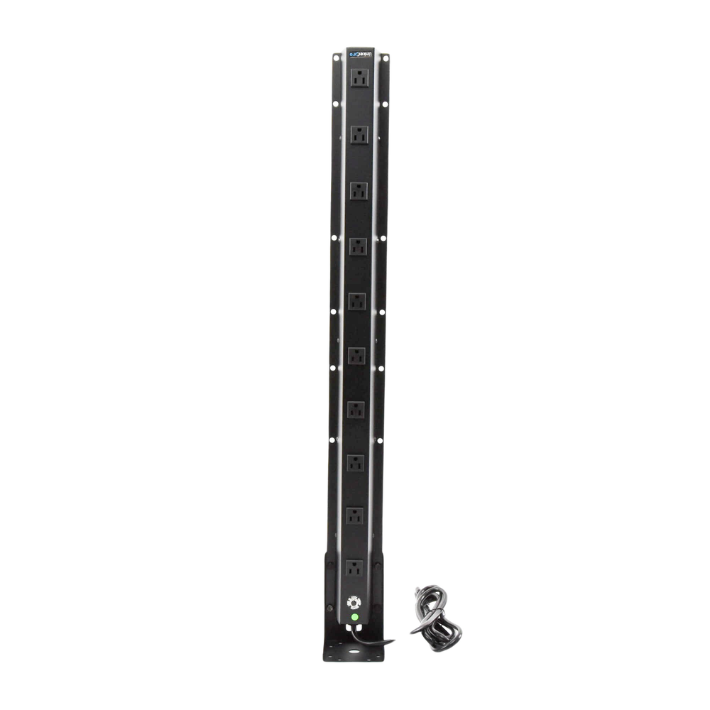 PDU Vertical de 10 Contactos (NEMA 5-15R). Volt. Ent./Sal.: 120Vca/15A compatible con Racks EIRL y EIQR.