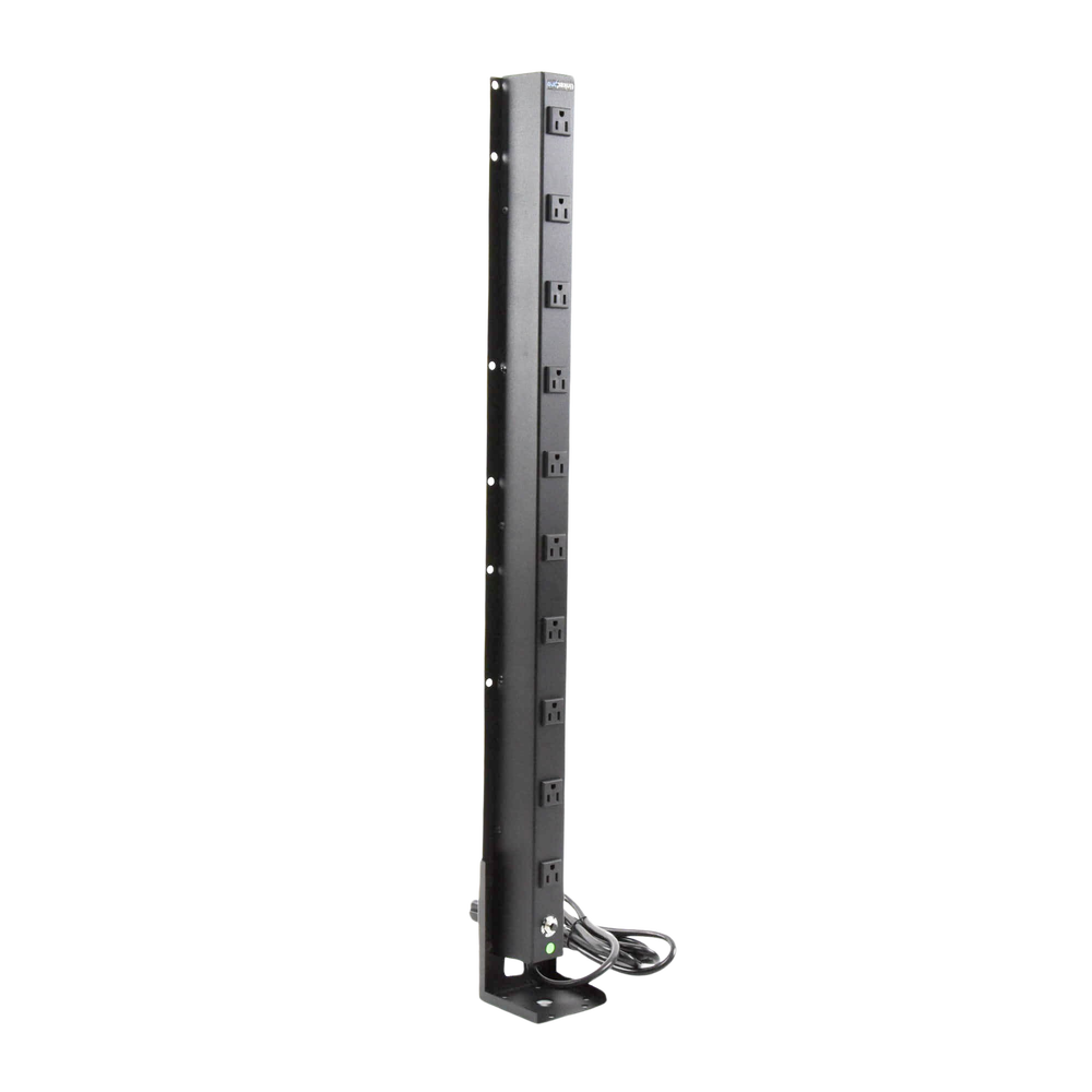 PDU Vertical de 10 Contactos (NEMA 5-15R). Volt. Ent./Sal.: 120Vca/15A compatible con Racks EIRL y EIQR.