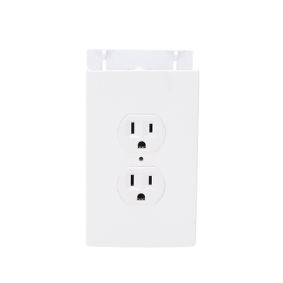 Contacto eléctrico doble, soporte y tapa color blanco de PVC auto extinguible,  para canaleta TEK100 (5591-10200)
