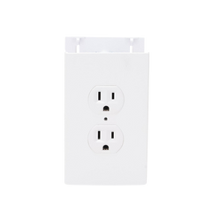 Contacto eléctrico doble, soporte y tapa color blanco de PVC auto extinguible,  para canaleta TEK100 (5591-10200)