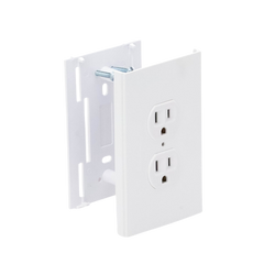 Contacto eléctrico doble, soporte y tapa color blanco de PVC auto extinguible,  para canaleta TEK100 (5591-10200)