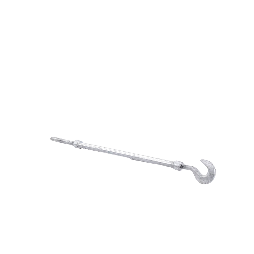 Tensor de 1/2" x 12" Acero Forjado OJO-GANCHO Galv. Inmersión en Caliente (Carga Max. 1500 lbs).