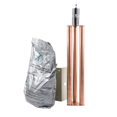 Kit de puesta a tierra de 100 Amperes con Electrodo, Filtro, Acoplador y Compuesto H2Ohm.