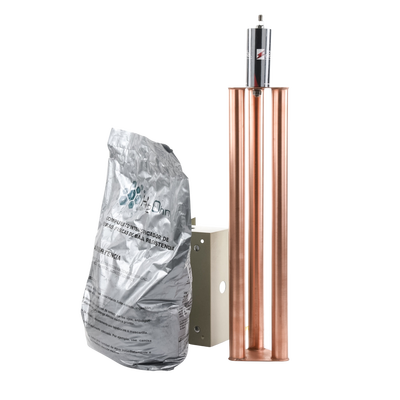Kit de puesta a tierra de 100 Amperes con Electrodo, Filtro, Acoplador y Compuesto H2Ohm.