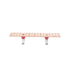Barra de Unión Principal (TMGB) con Aisladores. Medida: 500 x 101.6 x 6.35 mm (19-11/16" x 4" x 1/4"), incluye tornillería en acero Inox.