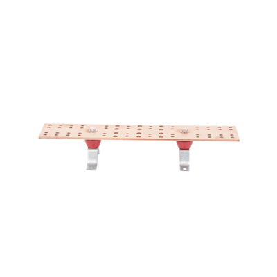 Barra de Unión Principal (TMGB) con Aisladores. Medida: 500 x 101.6 x 6.35 mm (19-11/16" x 4" x 1/4"), incluye tornillería en acero Inox.