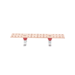Barra de Unión Principal (TMGB) con Aisladores. Medida: 500 x 101.6 x 6.35 mm (19-11/16" x 4" x 1/4"), incluye tornillería en acero Inox.
