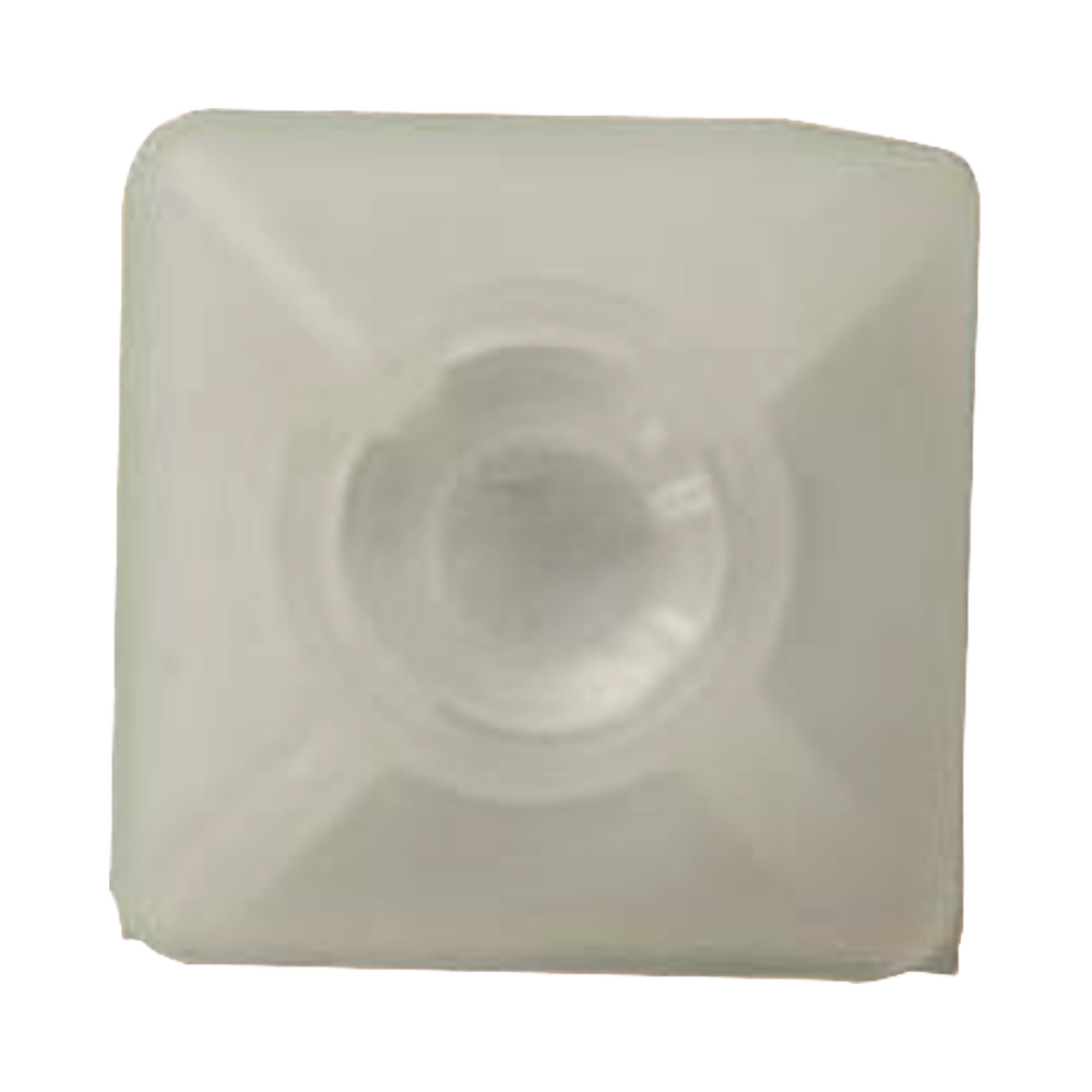 Base Autoadherible para Cinchos Práctica y Eficiente para la Organización y Fijación de Cables, Fabricada en Nylon Resistente y de Color Natural con una Medida de 19x19 mm, Paquete con 100 Piezas (4210-00001)