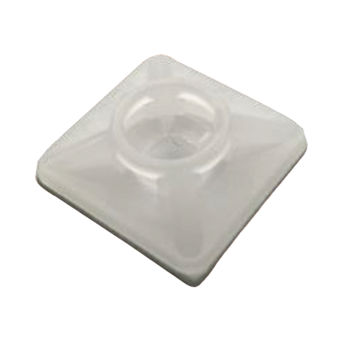 Base Autoadherible para Cinchos Práctica y Eficiente para la Organización y Fijación de Cables, Fabricada en Nylon Resistente y de Color Natural con una Medida de 19x19 mm, Paquete con 100 Piezas (4210-00001)