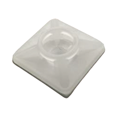 Base Autoadherible para Cinchos Práctica y Eficiente para la Organización y Fijación de Cables, Fabricada en Nylon Resistente y de Color Natural con una Medida de 19x19 mm, Paquete con 100 Piezas (4210-00001)