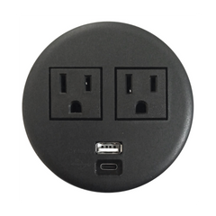 Multicontactos Empotrable Doble/ USB A & C, Color Negro, No Incluye Cable de Poder (11000-83604)