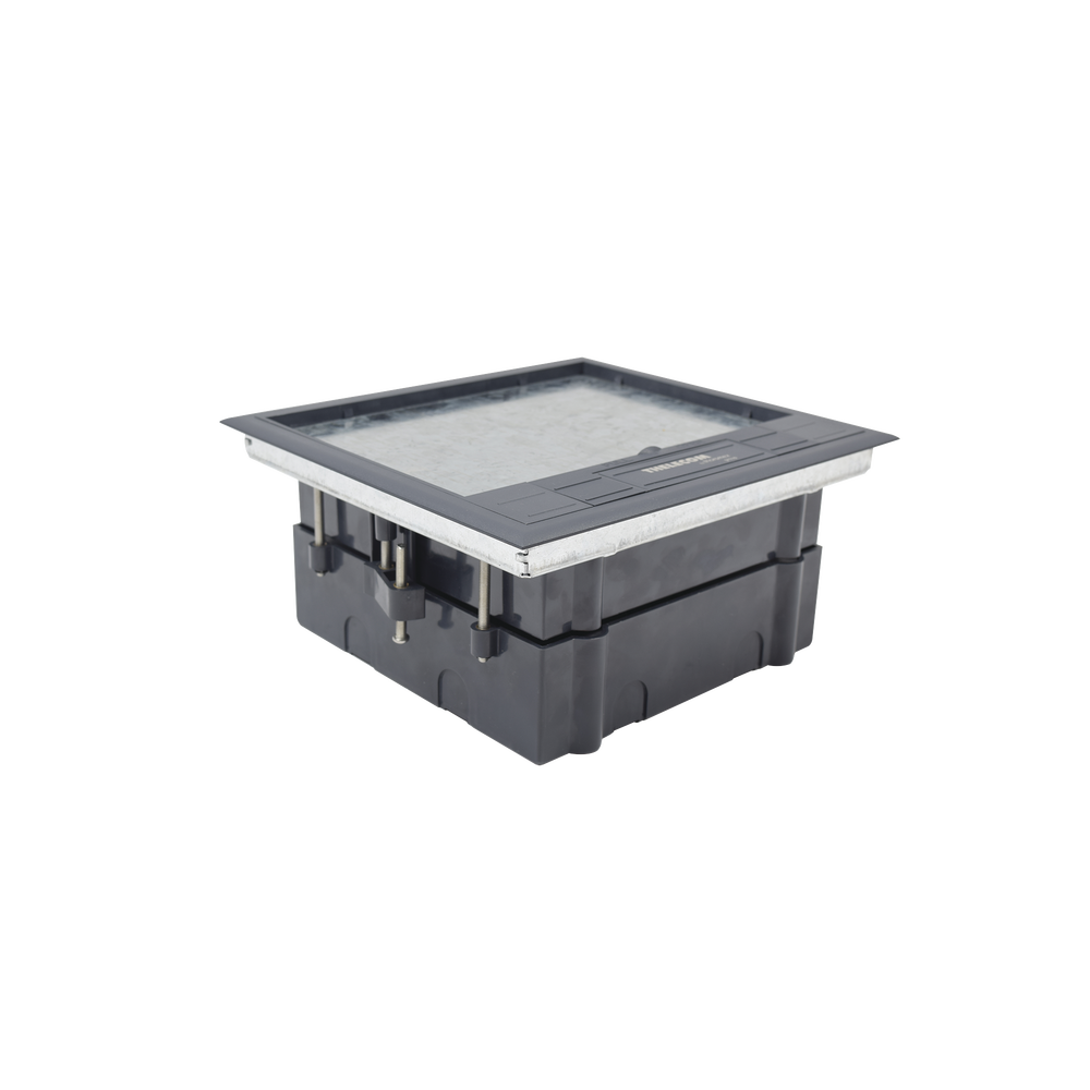 Caja de Piso para Dos Módulos Universales (Socket M2), para Alimentación Eléctrica y Redes de Datos (11000-33401) No Incluye Faceplates