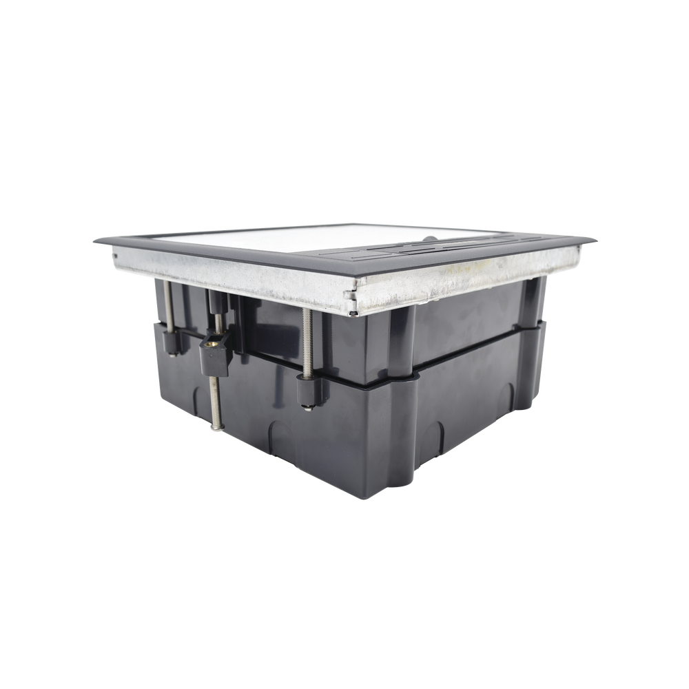 Caja de Piso para Dos Módulos Universales (Socket M2), para Alimentación Eléctrica y Redes de Datos (11000-33401) No Incluye Faceplates