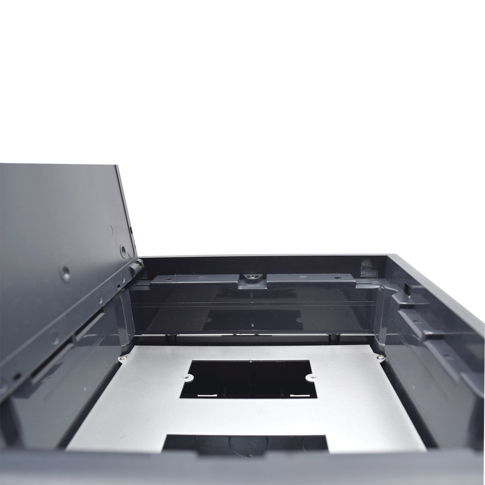Caja de Piso para Dos Módulos Universales (Socket M2), para Alimentación Eléctrica y Redes de Datos (11000-33401) No Incluye Faceplates