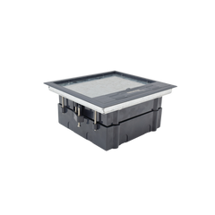 Caja de piso para cuatro módulos universales (Socket M4), para alimentación eléctrica y redes de datos (11000-43401) No incluye faceplates