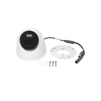[Audio Bidireccional + Dual Light + ColorVu] Turret TURBOHD 2 Megapixel (1080p) / Lente 2.8 mm / 40 mts IR EXIR + 40 mts Luz Blanca / Micrófono y Bocina Integrado / Exterior IP67 / dWDR