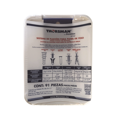 Kit para Sistemas de Fijación en Yeso, Muros Falsos, Tabique hueco, Uso en interiores  (91 piezas)