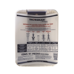 Kit para Sistemas de Fijación en Yeso, Muros Falsos, Tabique hueco, Uso en interiores  (91 piezas)