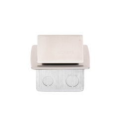 Mini caja de piso rectangular en acero inoxidable con 2 contactos eléctricos (11000-21201)