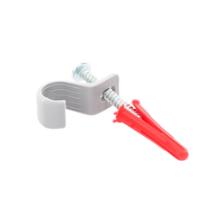 Kit de 8 grapas, 8 taquetes y 8 tornillos para sujetar conductores redondos o tubo en muro (para tubo de 1/2) (2104-07240)