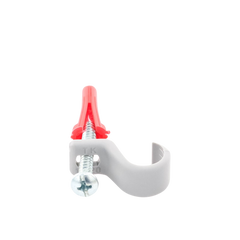 Kit de 8 grapas, 8 taquetes y 8 tornillos para sujetar conductores redondos o tubo en muro (para tubo de 1/2) (2104-07240)