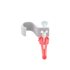 Kit de 8 grapas, 8 taquetes y 8 tornillos para sujetar conductores redondos o tubo en muro (para tubo de 1/2) (2104-07240)