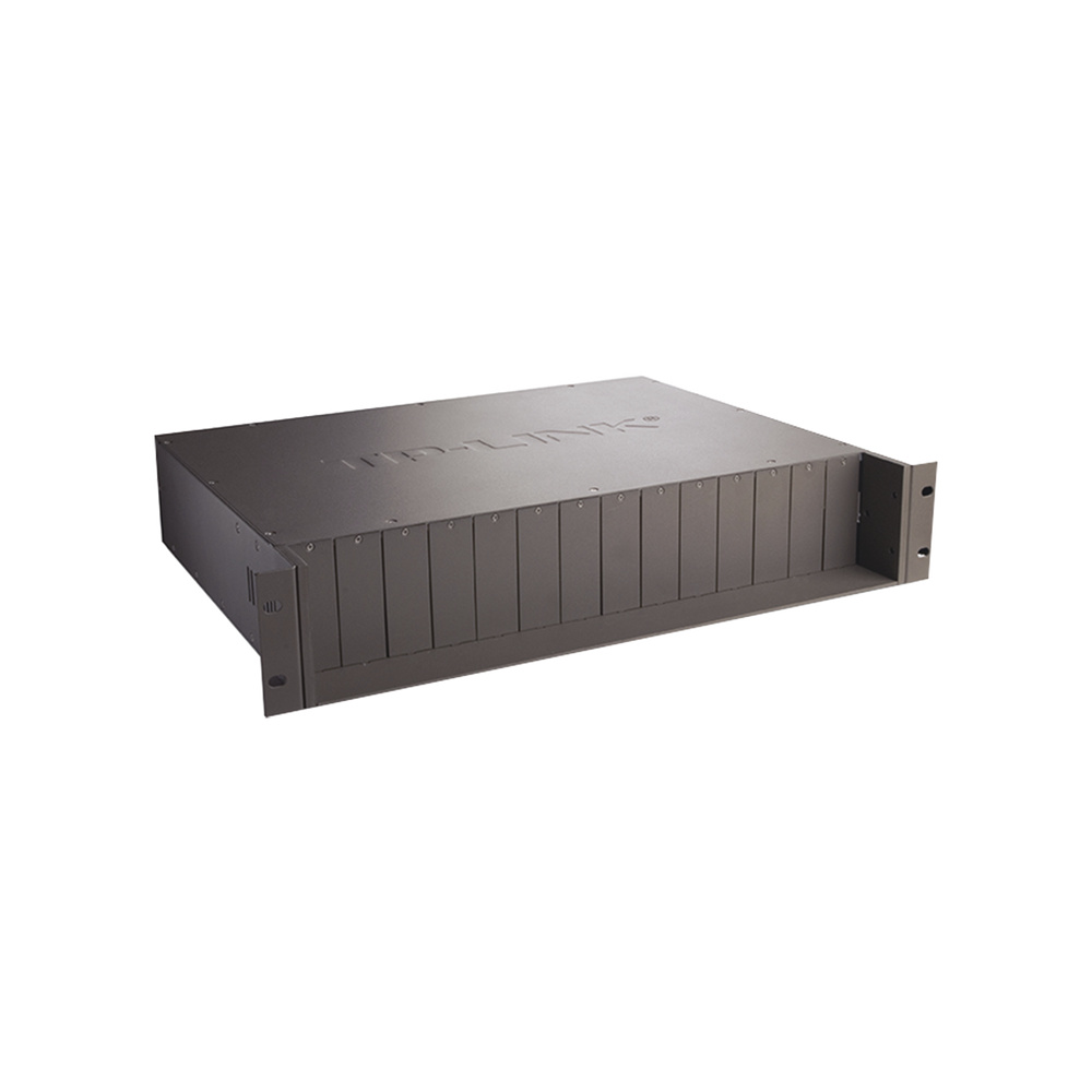 Chasis para Montaje en Rack de 14 bahías / Soporta Convertidores de Fibra Óptica TP-Link /  Compatibles (MC111CS, MC112CS, MC220L, MC110CS, MC100CM, MC210CS, MC200CM) / Plug and Play