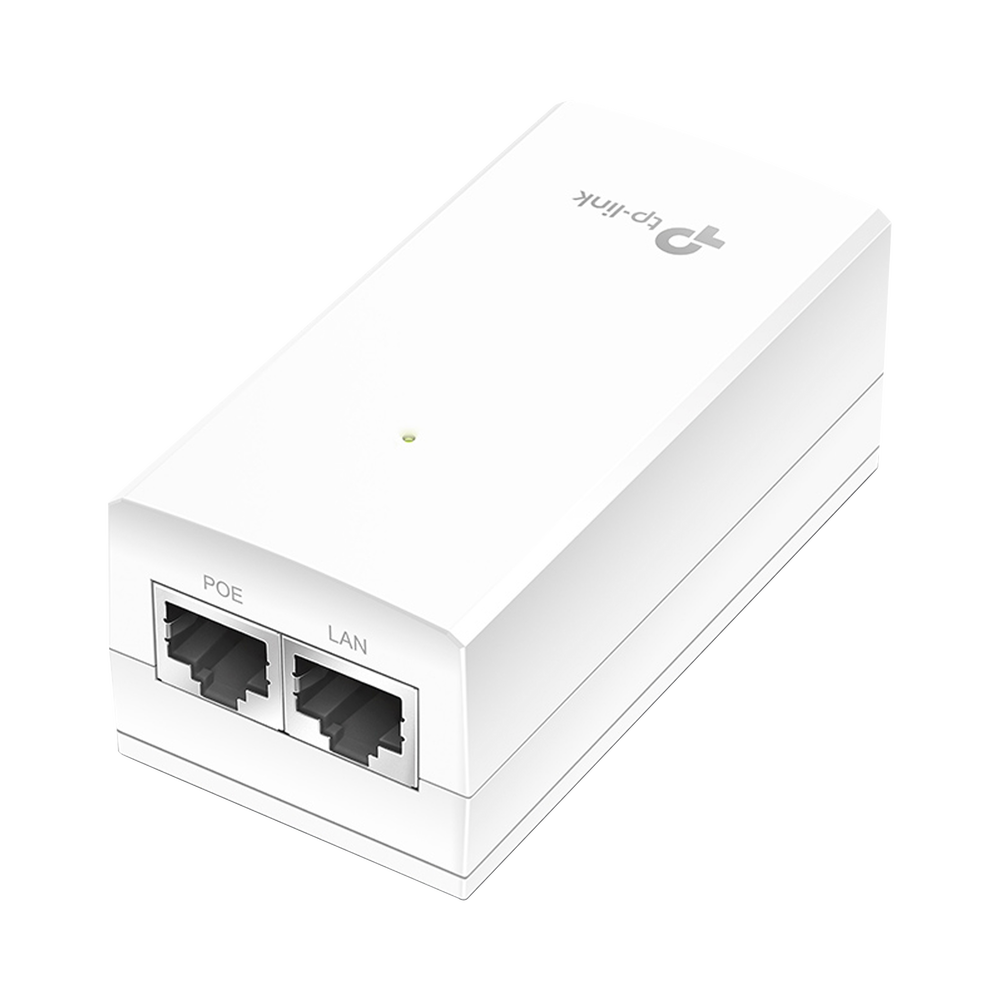 Inyector PoE Pasivo de 48V (18 Watts) / 2 puerto 10/100/1000 Mbps / Plug and Play / Montaje en Pared